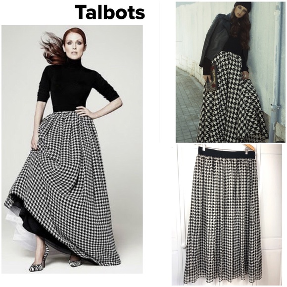 Talbots Dresses & Skirts - HOUNDSTOOTH MAXI CHIFFON HOSTESS SKIRT